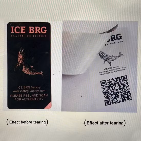 Commodity Security Stickers Double-Layer Tearable Label Qr Code Security Label