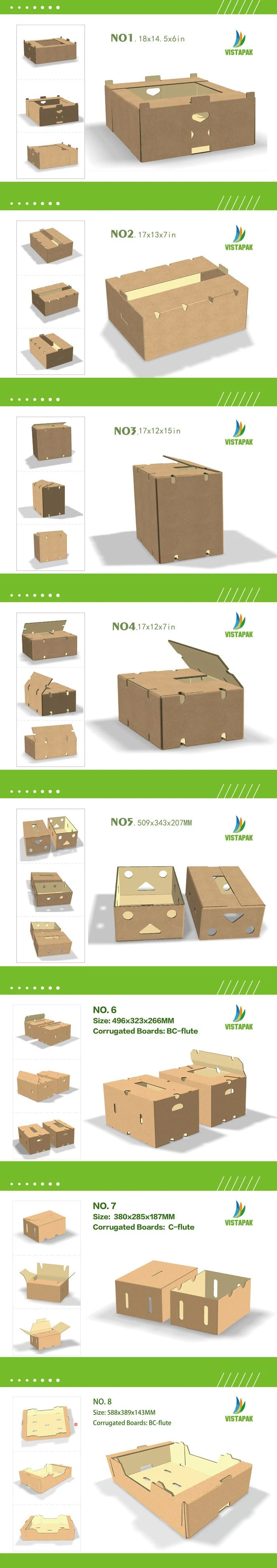 FSC Custom Print Corrugated Cardboard Paper Cherries Citrus Pineapple Pear Orange Apple Lemon Mango Banana Fruit Vegetable Packing Packaging Shipping Carton Box