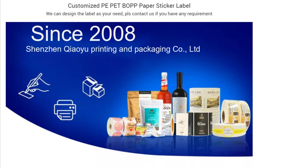 Wholesale Custom Printed Roll Waterproof Self Adhesive PP PE Consumer Electronic Labels Sticker