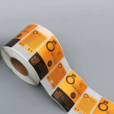 Maßgeschneiderte, matte, selbstklebende Rollen-Kraftpapier-Design-Etikettenaufkleber für den Druck von Lebensmittelverpackungen